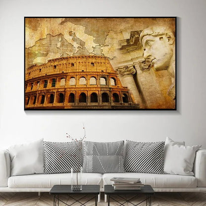 20X30cm Unframed / 35762215 S Abstract Great Roman Empire Canvas Painting Retro Style Posters and Prints Wall Pictures Cuadros Living Room Home Decor No Frame Ancient Treasures Ancientreasures Viking Odin Thor Mjolnir Celtic Ancient Egypt Norse Norse Mythology