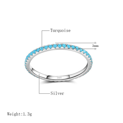 Tibetan Silver Turquoise Stackable Ring