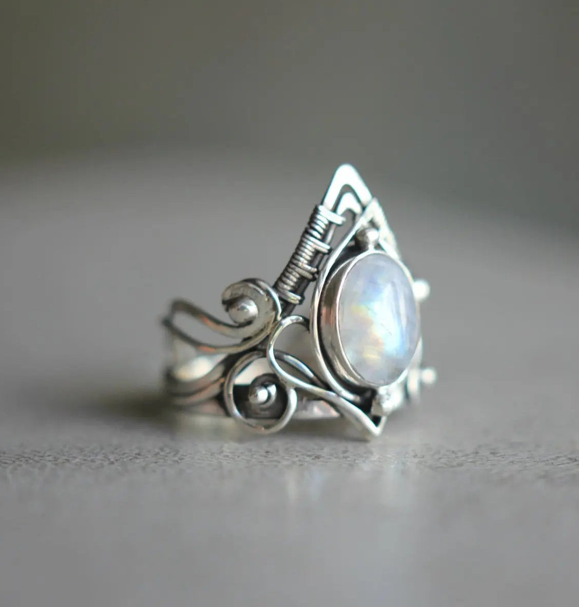 Vintage Tibetan Moonstone Ring