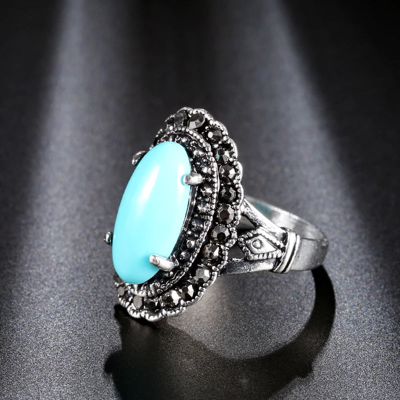 Vintage Tibetan Silver Oval Ring