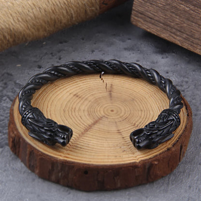Black Viking Dragon Head Bracelet