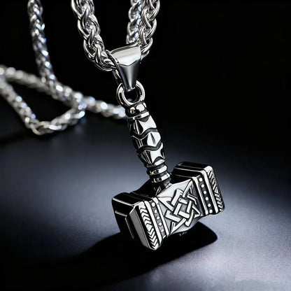 Norse Mjolnir Odin Rune Necklace