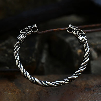 Viking Double Dragon Head Bracelet