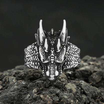 Viking Dragon Head Ring