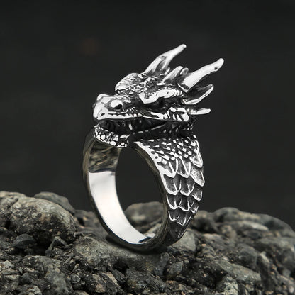 Viking Dragon Head Ring