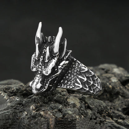 Viking Dragon Head Ring