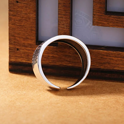 Tibetan Silver Geometric Adjustable Ring