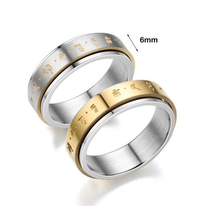 Tibetan Six-Character Mantra Spinner Ring