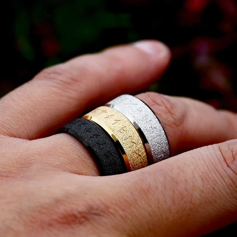 Viking Odin Engraved Rune Ring
