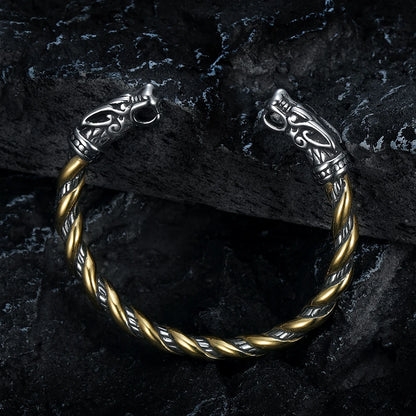 Viking Double Dragon Head Bracelet