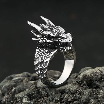Viking Dragon Head Ring
