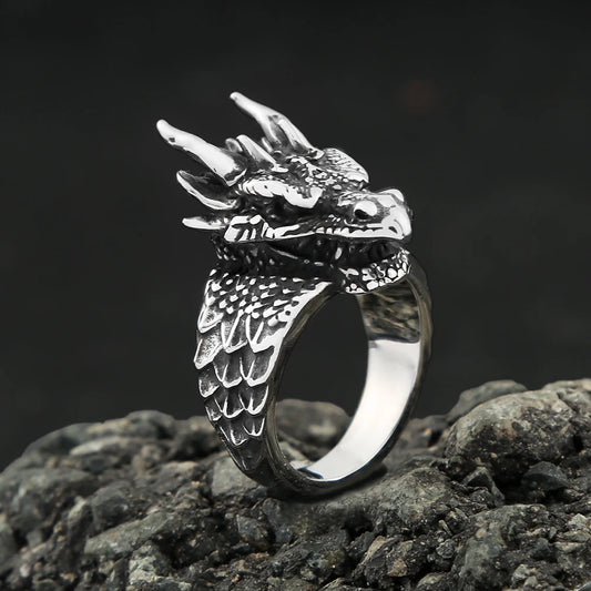 Viking Dragon Head Ring