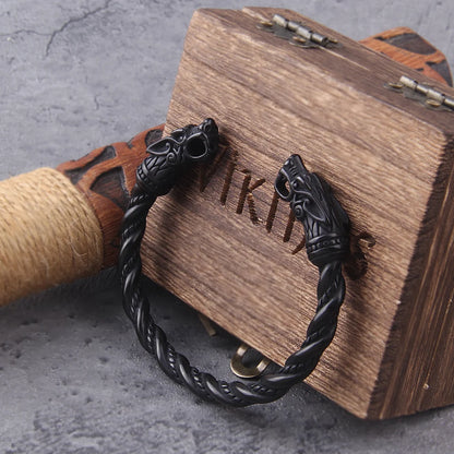 Black Viking Dragon Head Bracelet