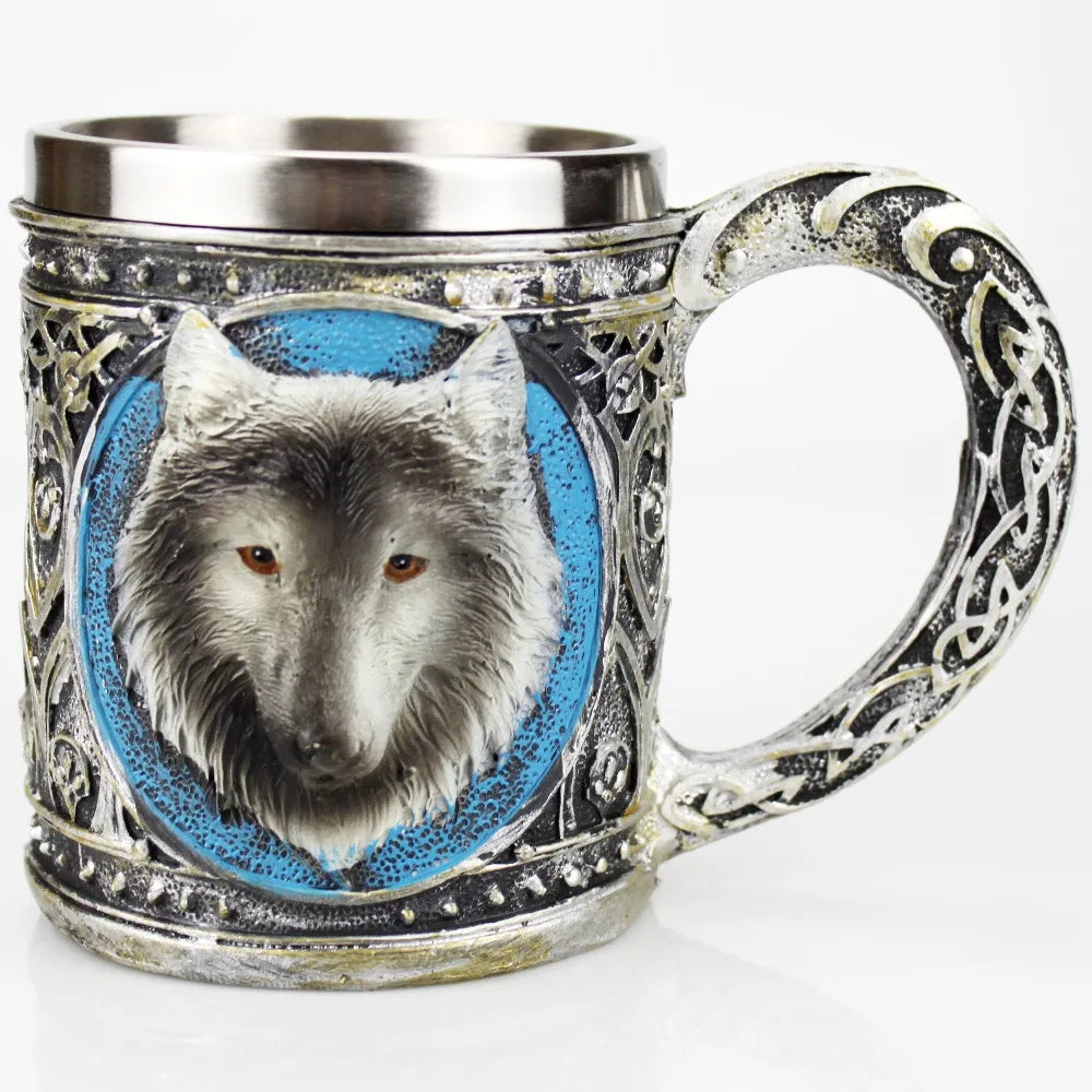 Viking Wolf Stainless Steel Tankard