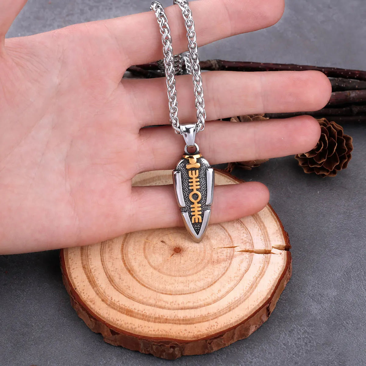 Viking Shield and Sword Pendant Necklace