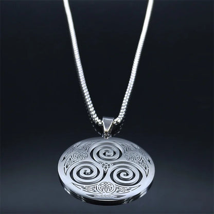 Silver Celtic Spiral Pendant Necklace