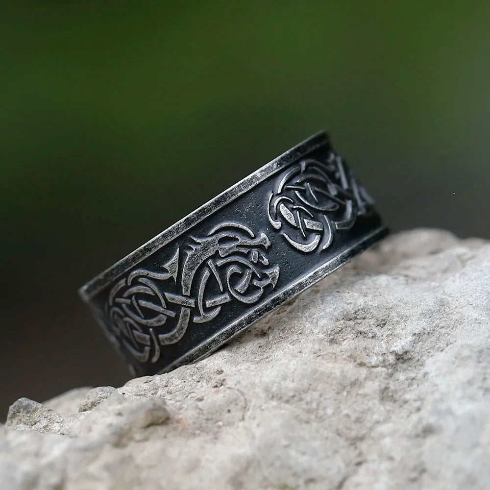 Viking Dragon Band Ring