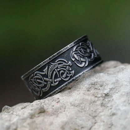 Viking Dragon Band Ring