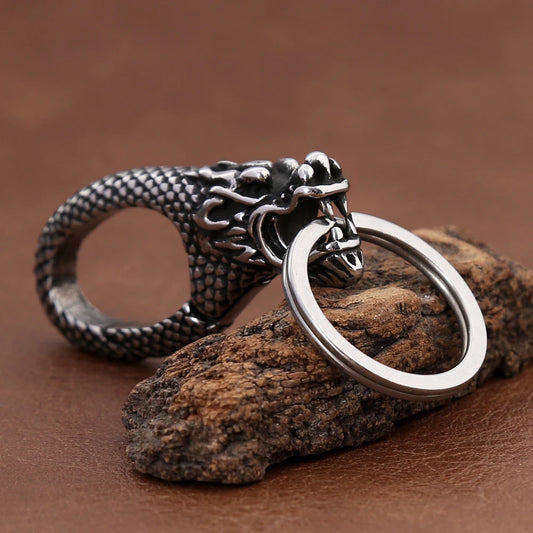 Viking Dragon Head Keychain