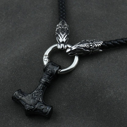 Viking Leather Wolf Necklace