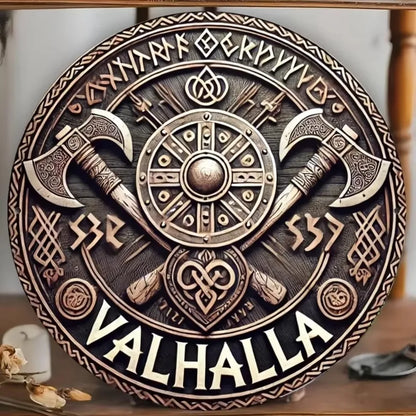 Valhalla Awaits Viking Shield Wall Art