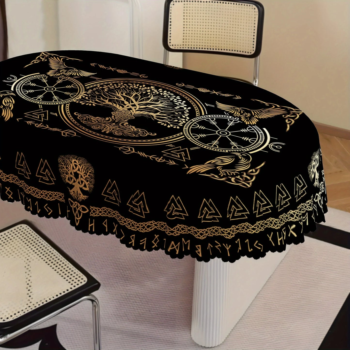 Viking Crow Rectangle Tablecloth