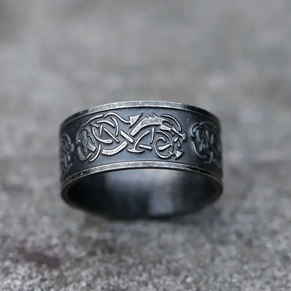 Viking Dragon Band Ring