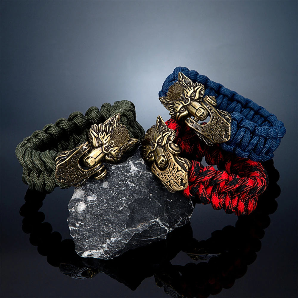 Viking Wolf Survival Rope Bracelet