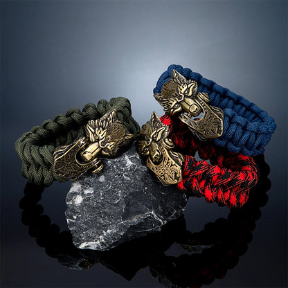 Viking Wolf Survival Rope Bracelet