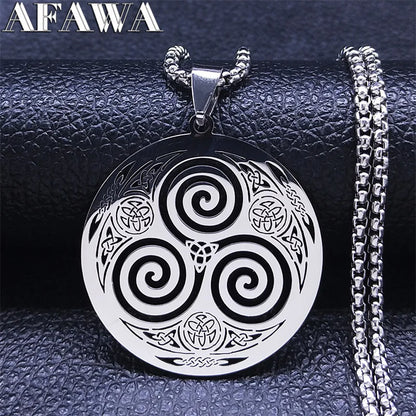 Silver Celtic Spiral Pendant Necklace