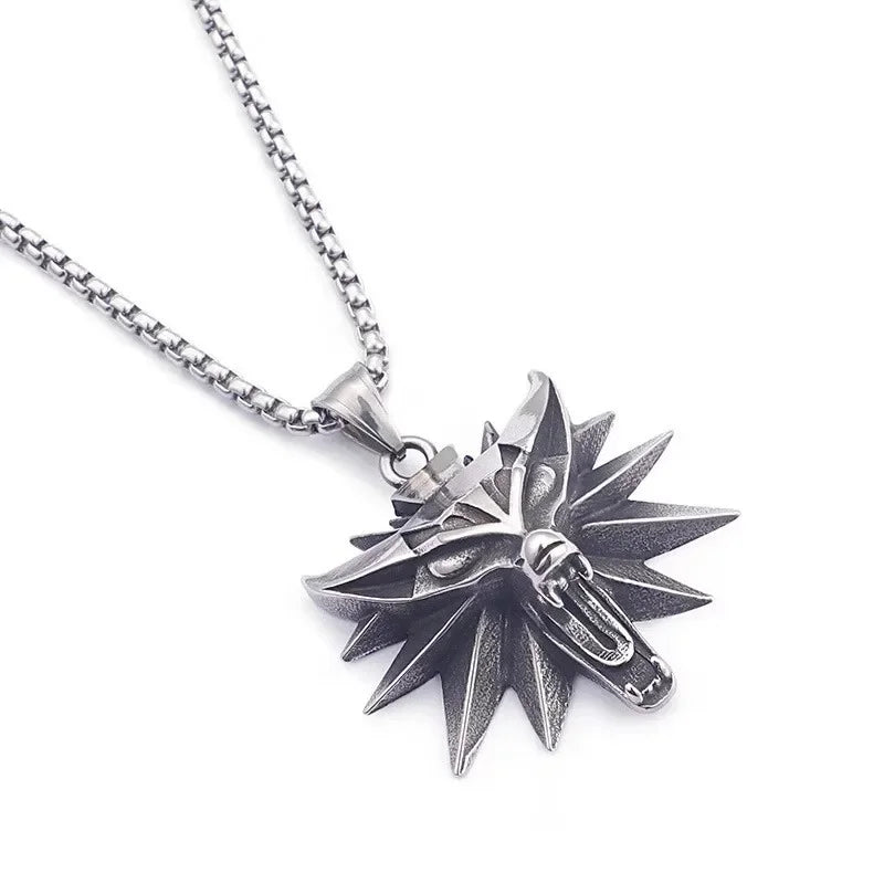 Viking Wolf Amulet – Steel Norse Warrior Pendant