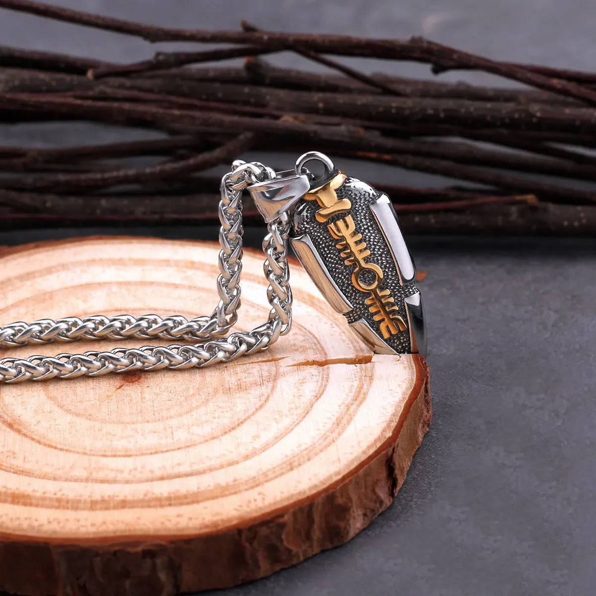 Viking Shield and Sword Pendant Necklace