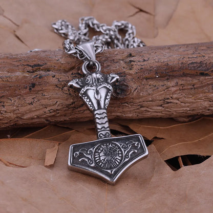 Viking Mjölnir Rune Pendant Necklace