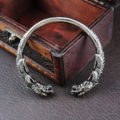 Viking Dragon Head Cuff Bracelet