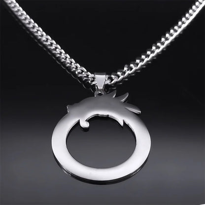Viking Ouroboros Rune Dragon Necklace