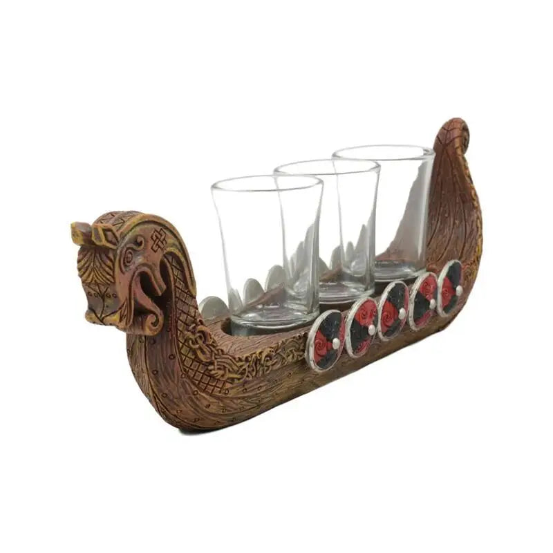 Viking Dragon Longship Shot Glass Set