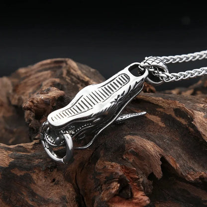 Viking-Inspired Dragon Head Pendant Necklace