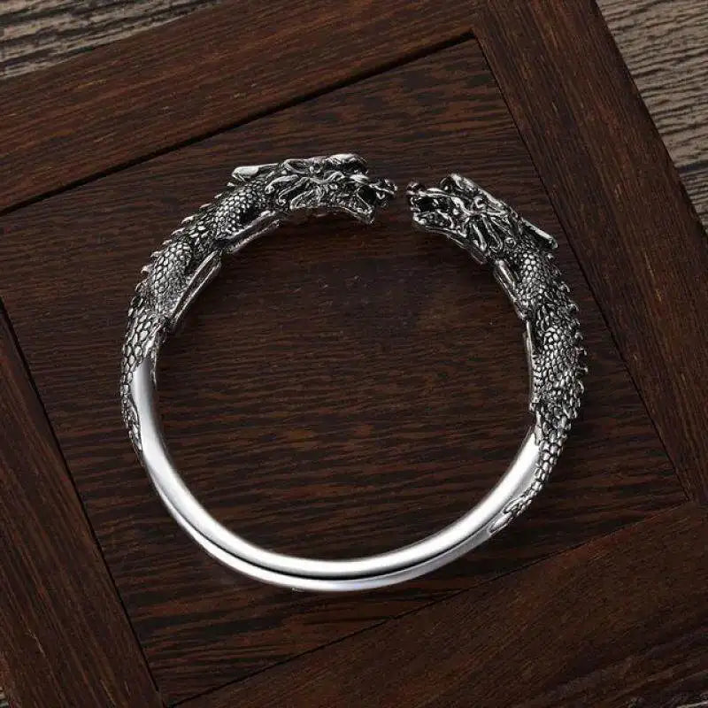 Viking Dragon Head Cuff Bracelet