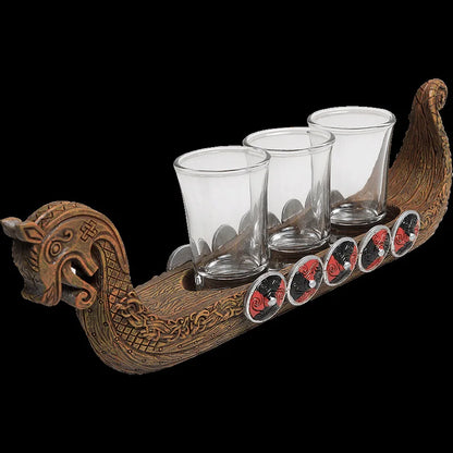 Viking Dragon Longship Shot Glass Set