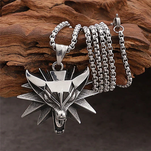 Viking Wolf Amulet – Steel Norse Warrior Pendant