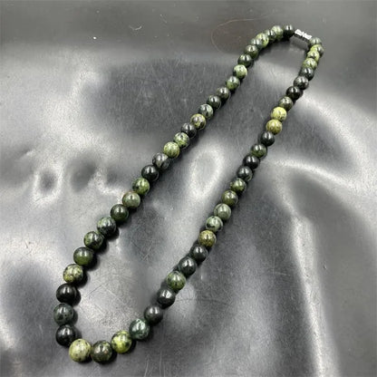 Tibetan Green Jade Healing Bead Necklace