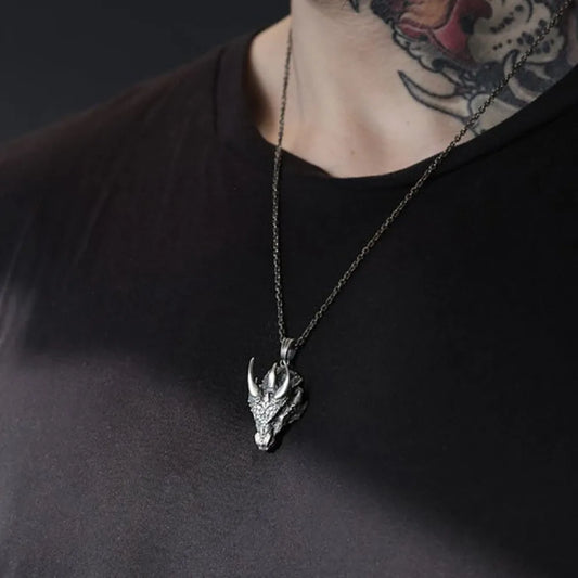 Viking Dragon Pendant Necklace