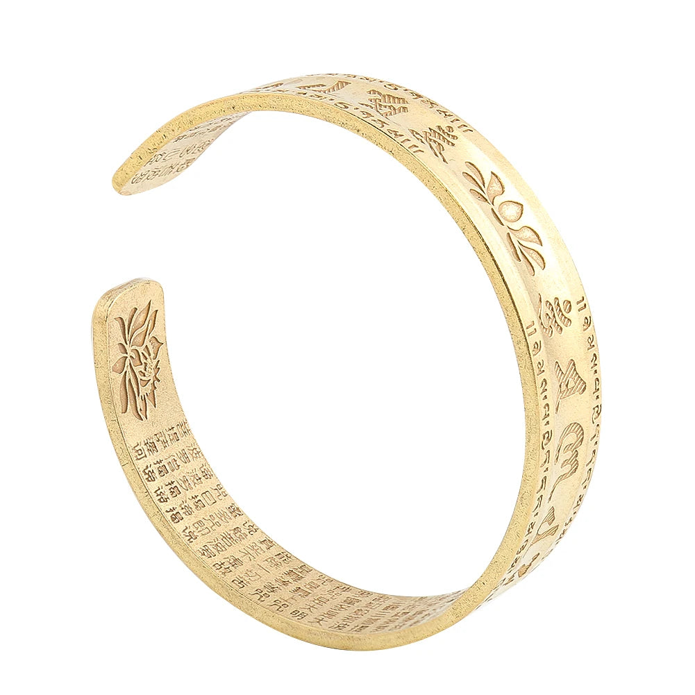 Tibetan Lotus Mantra Bangle