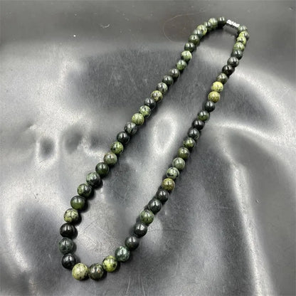 Tibetan Green Jade Healing Bead Necklace