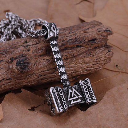 Viking Mjölnir Rune Pendant Necklace