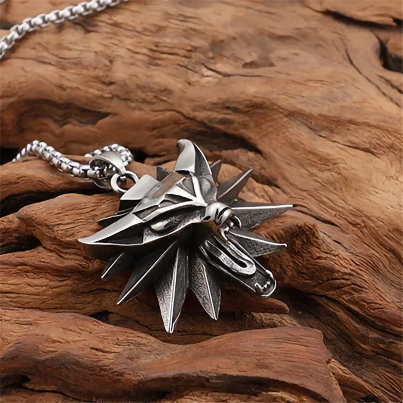 Viking Wolf Amulet – Steel Norse Warrior Pendant