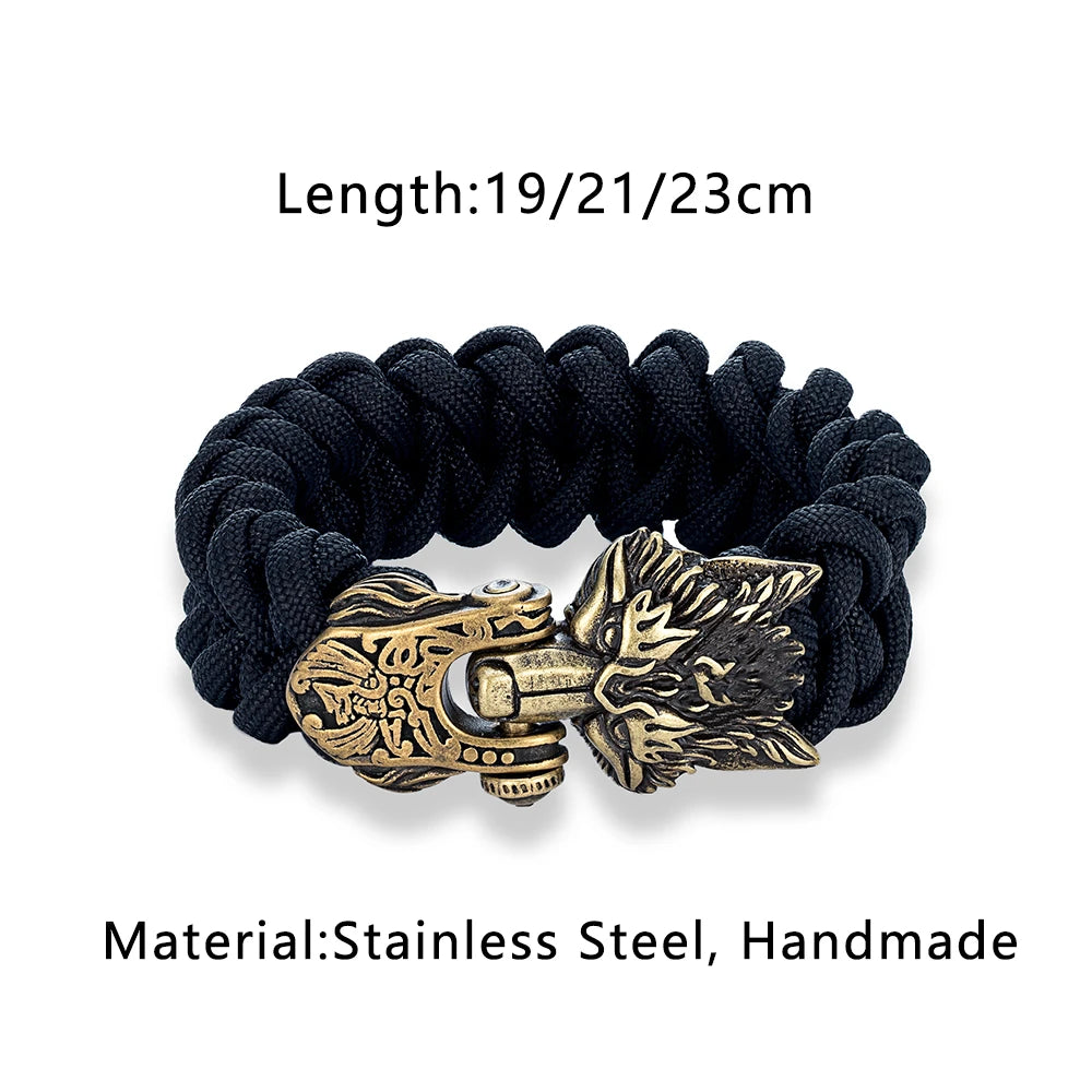 Viking Wolf Survival Rope Bracelet
