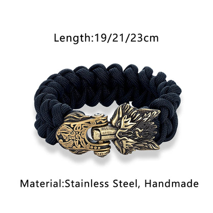 Viking Wolf Survival Rope Bracelet