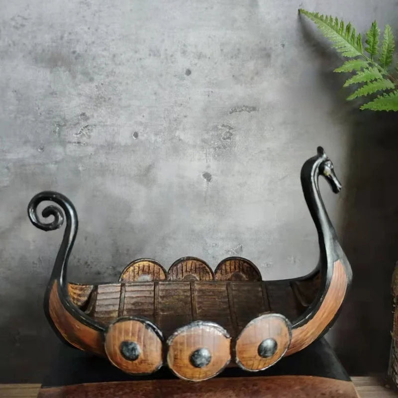 Viking Longship Resin Figurine