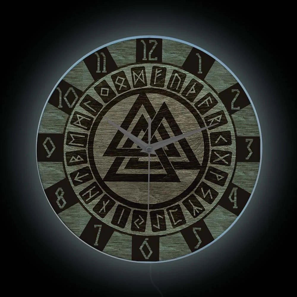 Valknut Rune Wall Clock